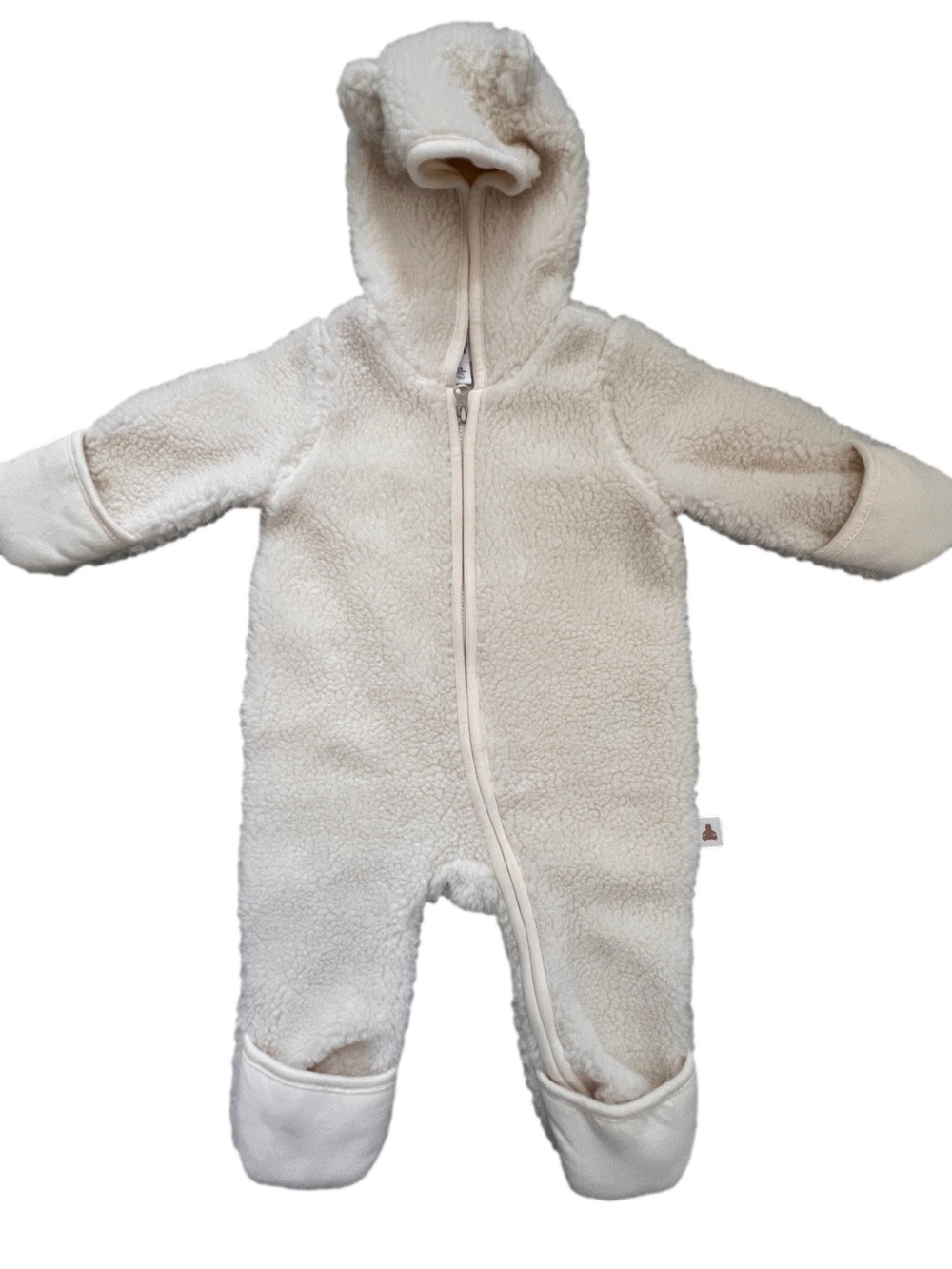 Like New babyGap Cream Sherpa Teddy Infant Zippered One-Piece